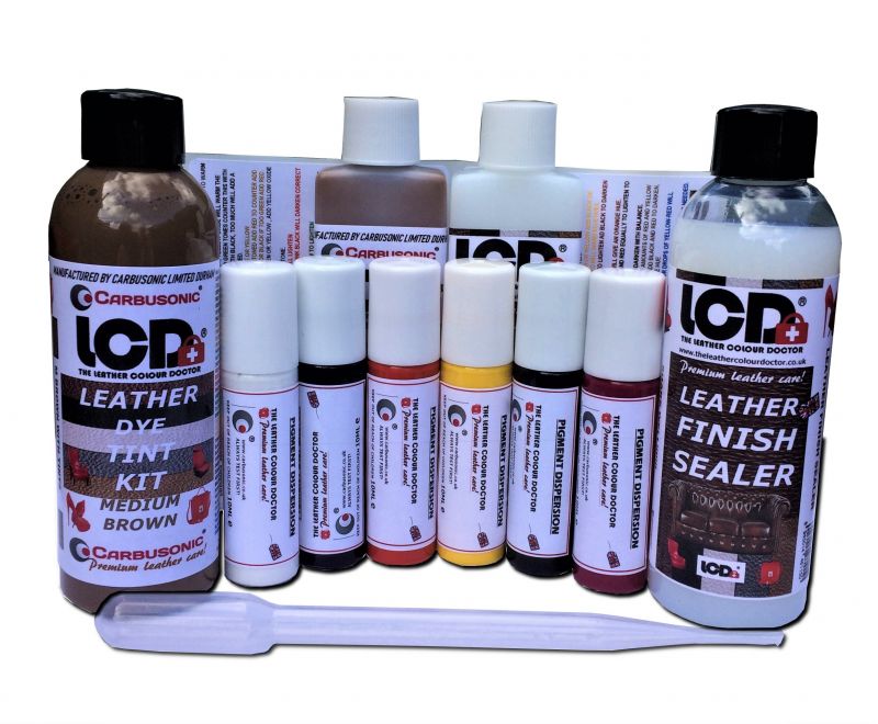 All In One Leather Dye Kit Self Sealing Colour Tint Matching pigment Options 
